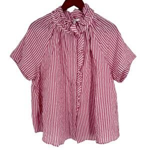 NEW NWT Chicos Plus Size 3.5 XXL 2X US 18 Tropical Pink Blouse Shirt Top Formal